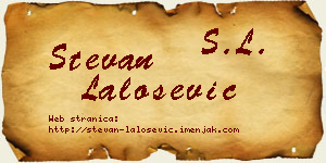 Stevan Lalošević vizit kartica